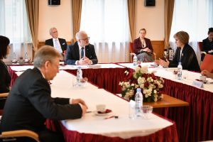 State President Egils Levits meets with the Judges of the Constitutional Court. Photo: Ilmārs Znotiņš, Chancery of the President of Latvia. 
